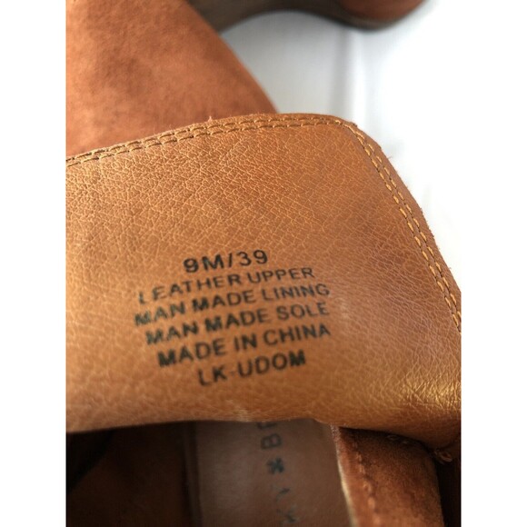 Lucky Brand Open Toe Brown Zip Up Suede Ankle Booties Size 9M - Picture 5 of 7